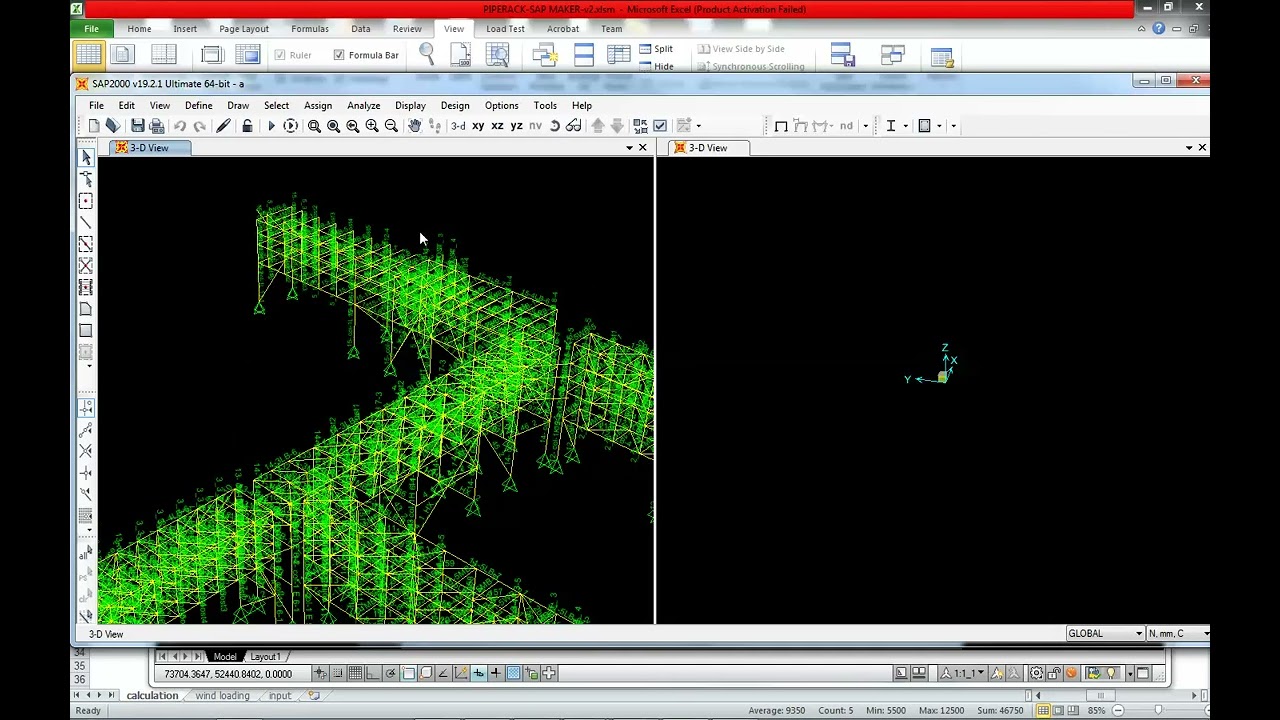 Piperack SAP2000 maker