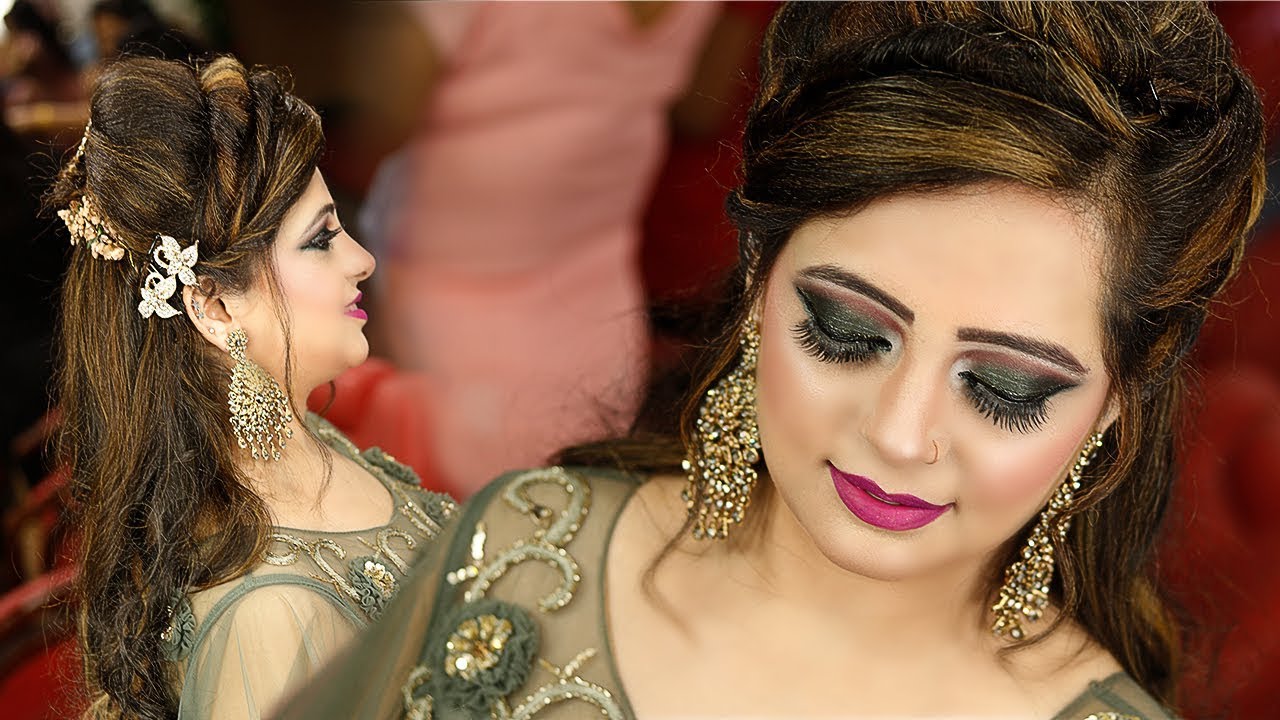 BOTTLE GREEN PARTY MAKEUP | For Fair Skin | Prabha Makeover