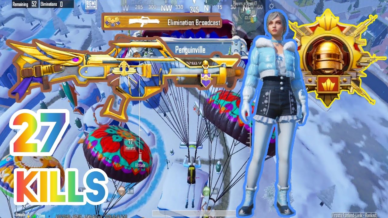 BGMI Livik Ranked ❄️ 27 Kills | Penguinville Full Fight #pubgmobile #iqooneo #bgmigameplay 