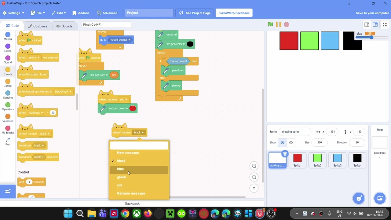 How to make a drawing game in scratch 3