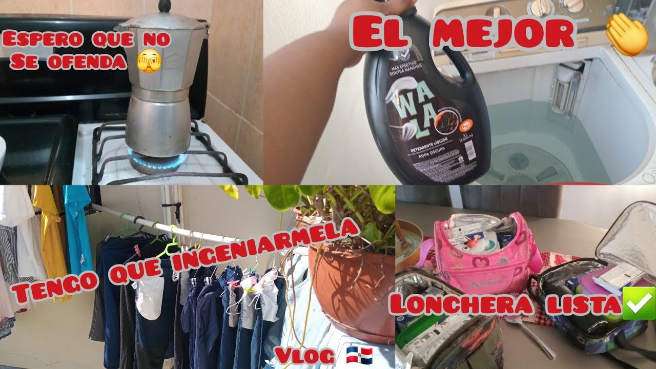 Rutina de lavado 🧼🧺 + preparando lonchera✅️ para los niños 👦🧒👧 