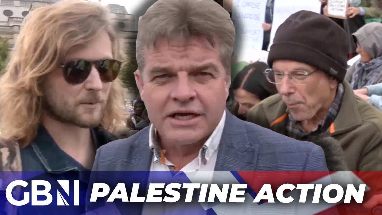 'We're here to report FACTS!' - GB News met with frosty reception at Palestine Action protest