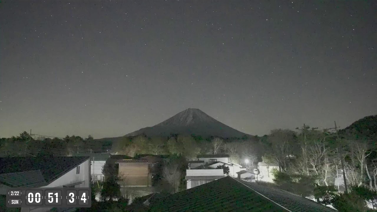 流星の富士山ライブカメラで星空観察！Meteor starry night Mount fuji live camera!