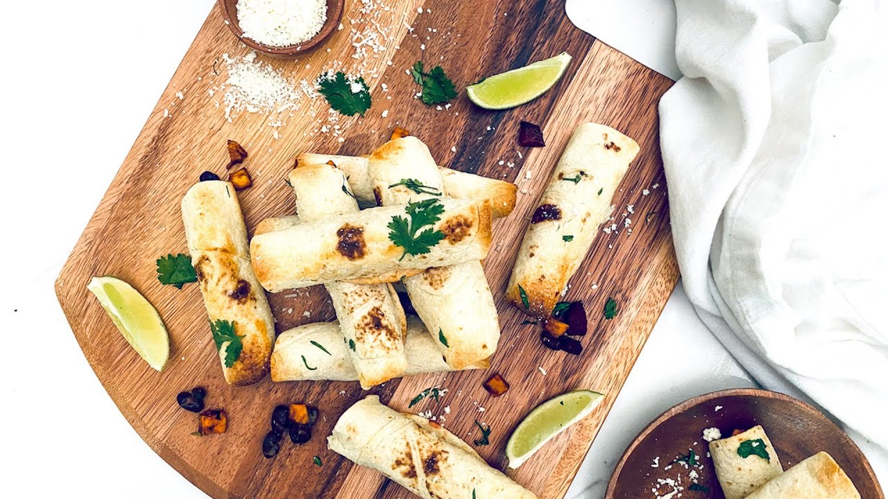 Beet and Sweet Potato Taquitos Recipe