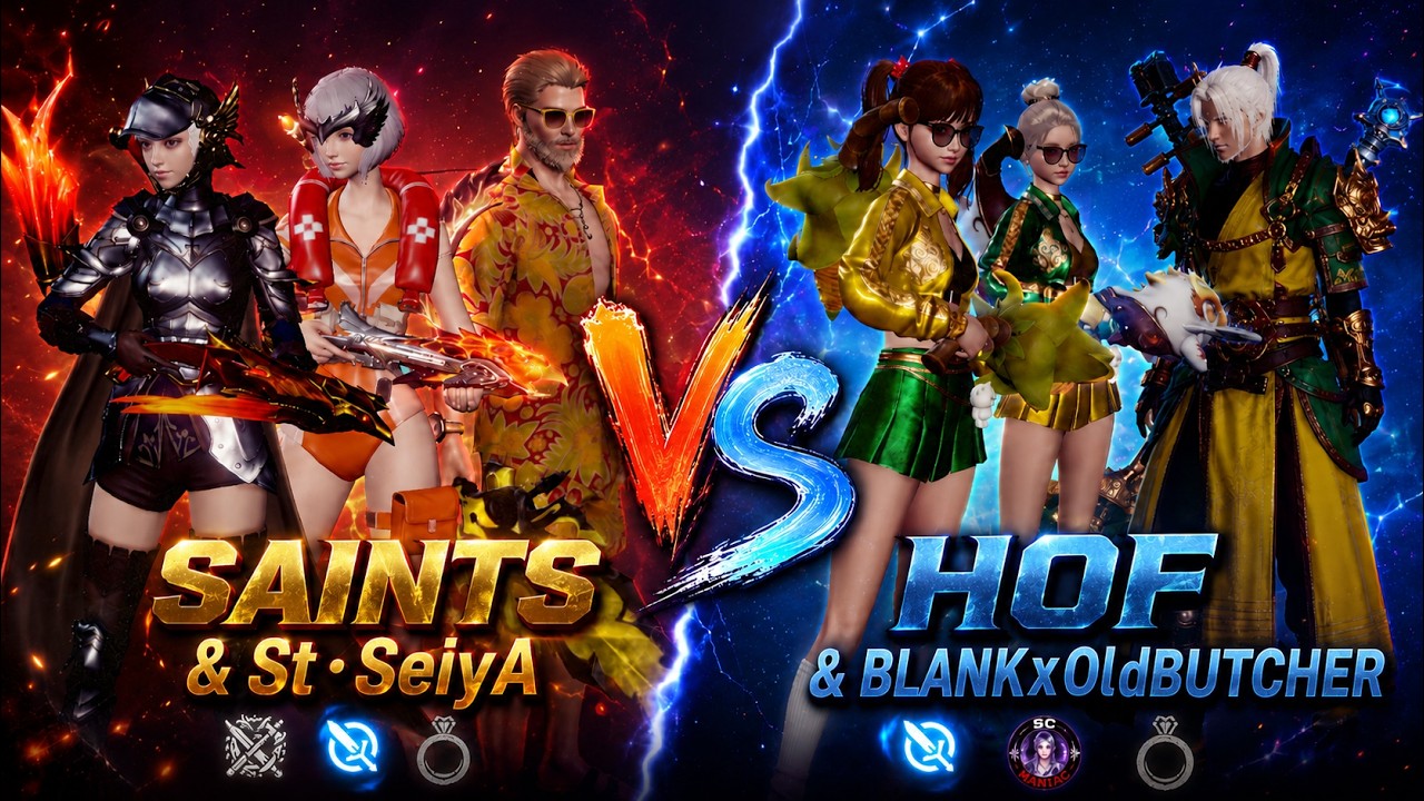 Team St・SeiyA против Team 名人堂Zuzukinho и BLANKxOldBUTCHER | MIR4