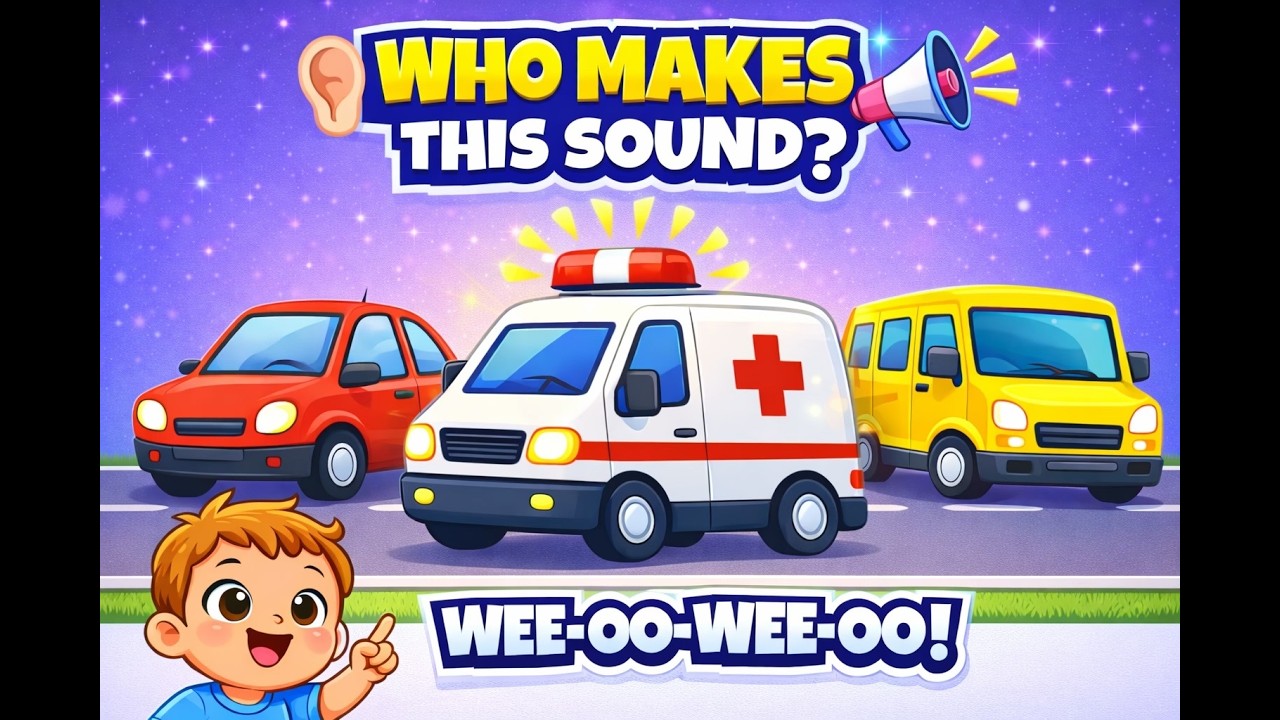 Who Makes This Sound? 🚑🚗🚆 | Vehicle Sounds for Toddlers | Guess & Learn