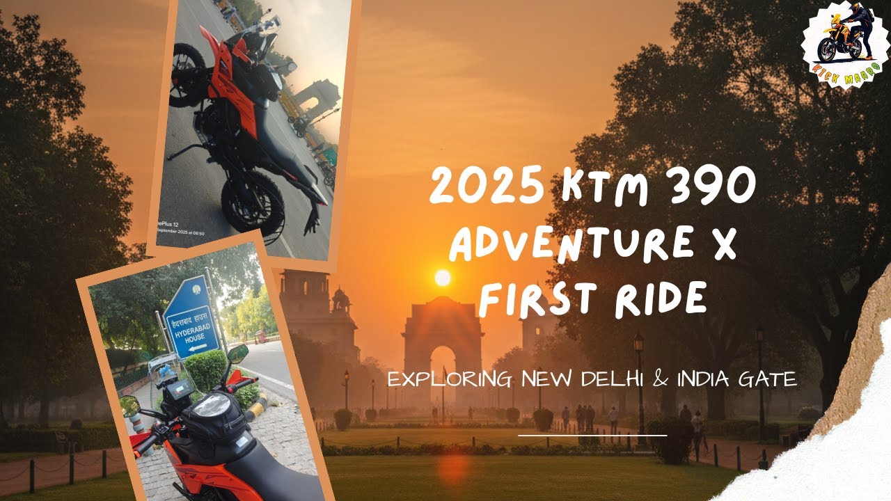New Delhi - India Gate on a new KTM 390 Adventure X Plus 2025 - Part 1