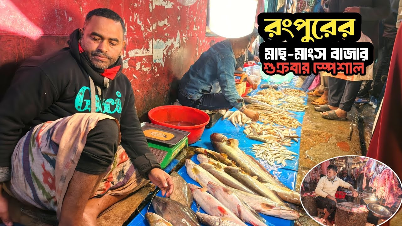 রংপুর পৌর মাছ-মাংস বাজার || Rangpur Fish Market