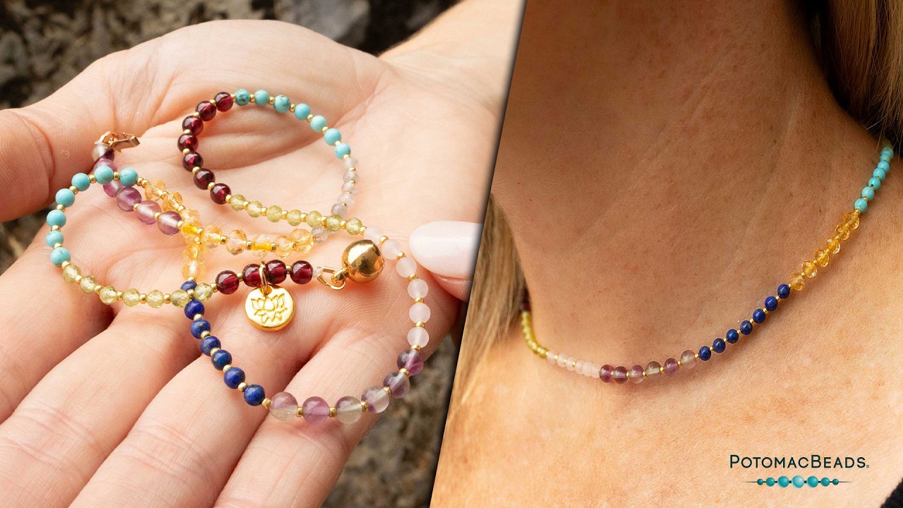 Feeling Good Gemstone Necklace - DIY Jewelry Making Tutorial by PotomacBeads