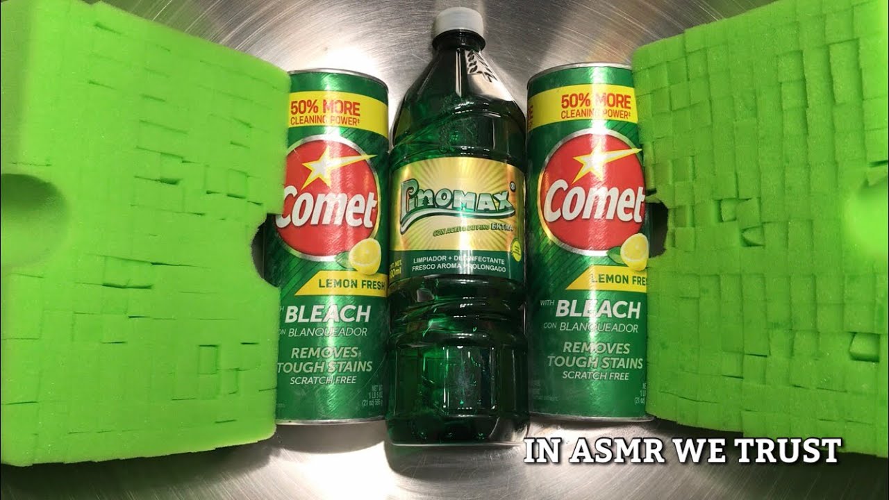 ASMR🌲Pinomax Pine, Lemon Comet, Axion Detergent, Irish Spring & Neon Grid Sponges