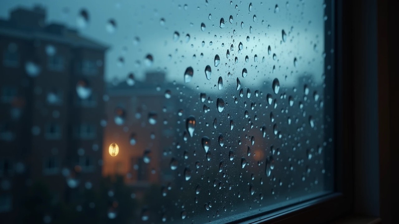 Rain Sounds on a Window | Soft Rainy Evening Ambience | 2 Hours | No Talking ASMR