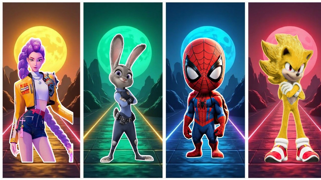 9Zootopia 2 🆚 Kpop 🆚 Spidey  🆚 Sonc Coffin Dance Song (Cover) Tiles Hop EDM Rush🎶#123