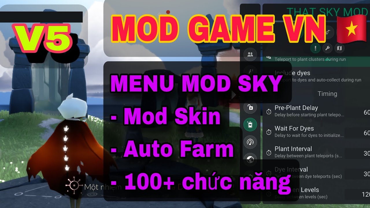 V5 HACK SKY CHILDREN AUTO FARM NẾN, BUFF CÁNH, TẶNG TIM FREE, ESP NPC, MỞ KHÓA TRANG PHỤC MỚI NHẤT