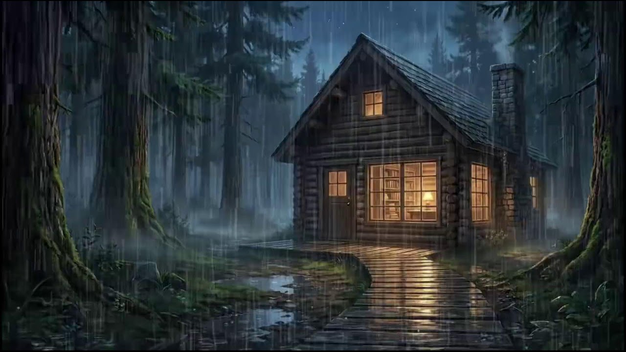 Forest Cabin After Rain 🌧 | Gentle Rain Sounds for Deep Sleep and Calm, Peaceful Rainy Nights