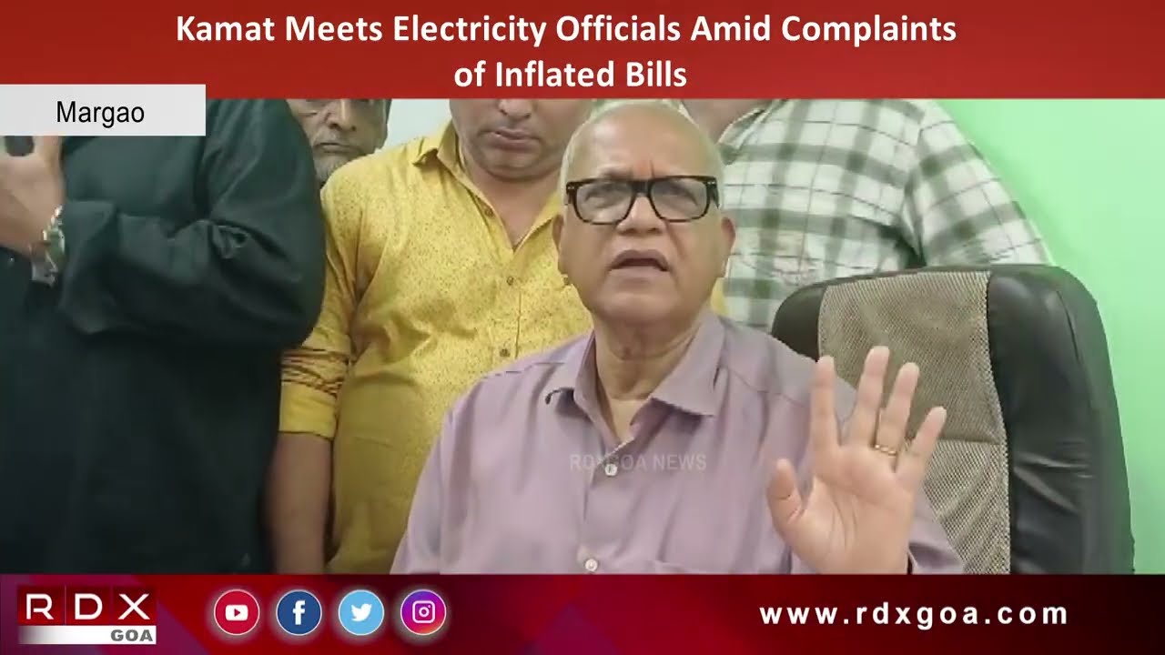 Minister Digambar Kamat Meets Electricity Officials Amid Complaints of Inflated Bills