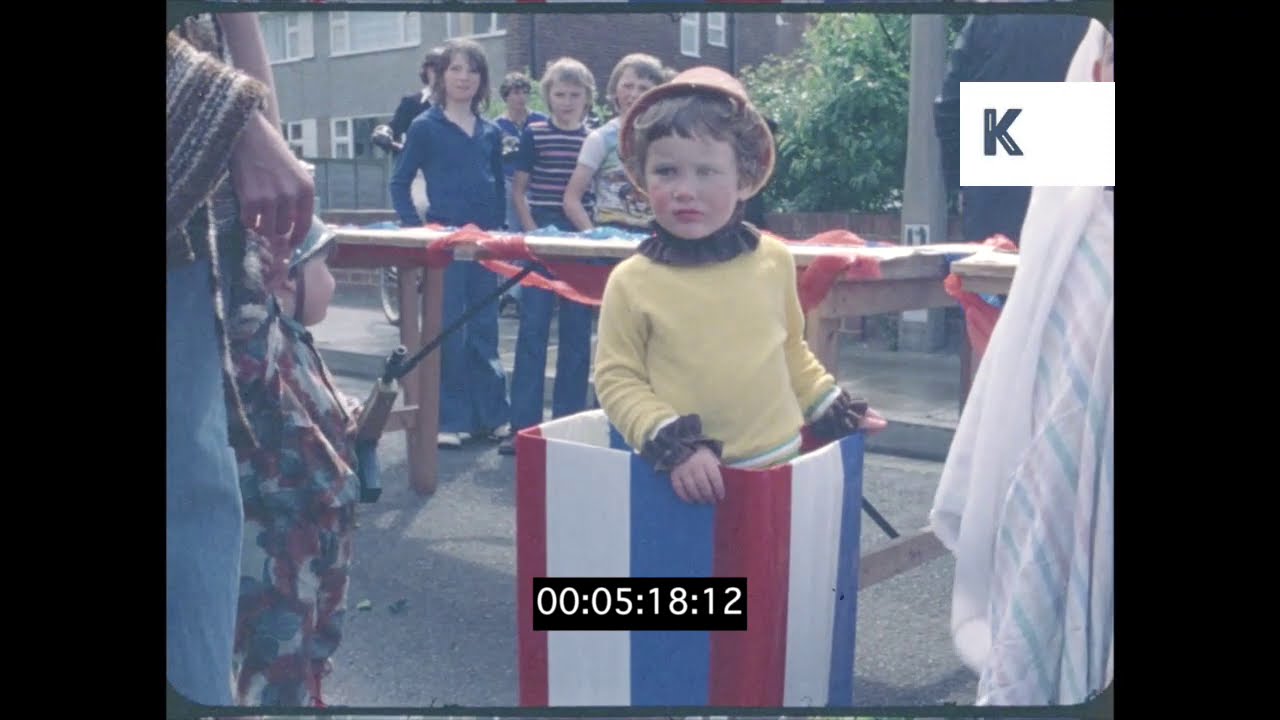 1970s UK, Silver Jubilee Street Party, Kids in Costumes, Home Movies