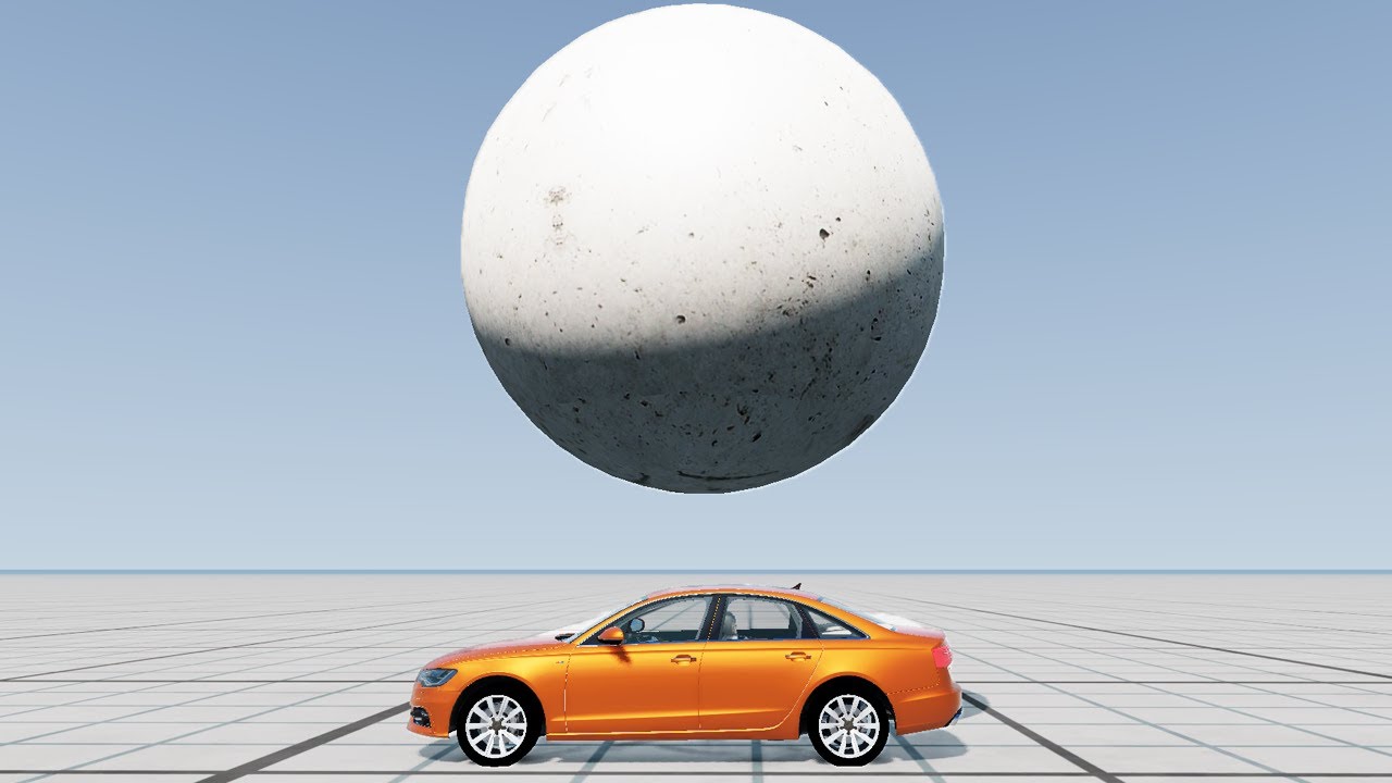 1000 Ton Stone Ball vs Cars - BeamNG.Drive