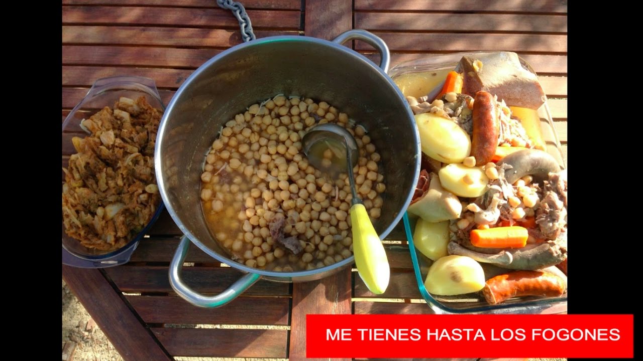 COMO HACER COCIDO MADRILEÑO EN HORNO DE LEÑA