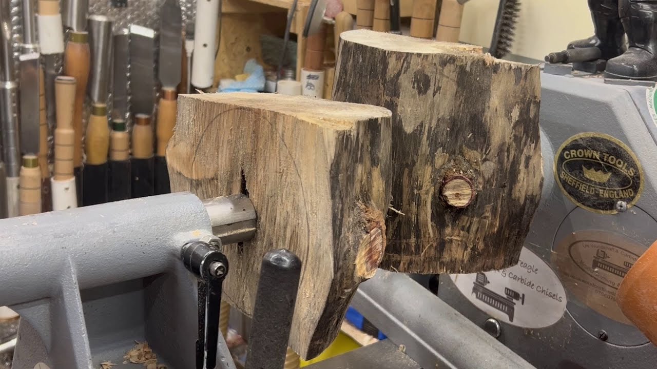 Woodturning making a monkey 🐵 puzzle 🧩 bowl #woodturning #carbide chisels