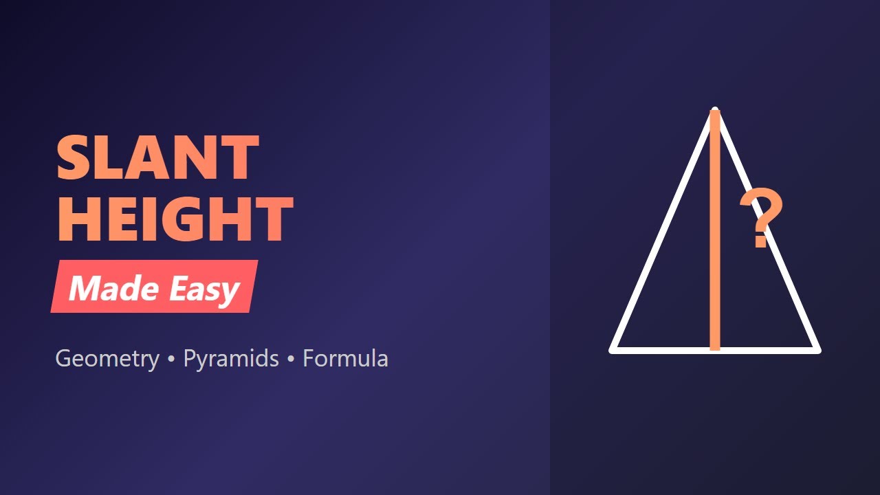Slant Height Explained: Apex to Base Edge Midpoint | Geometry Basics