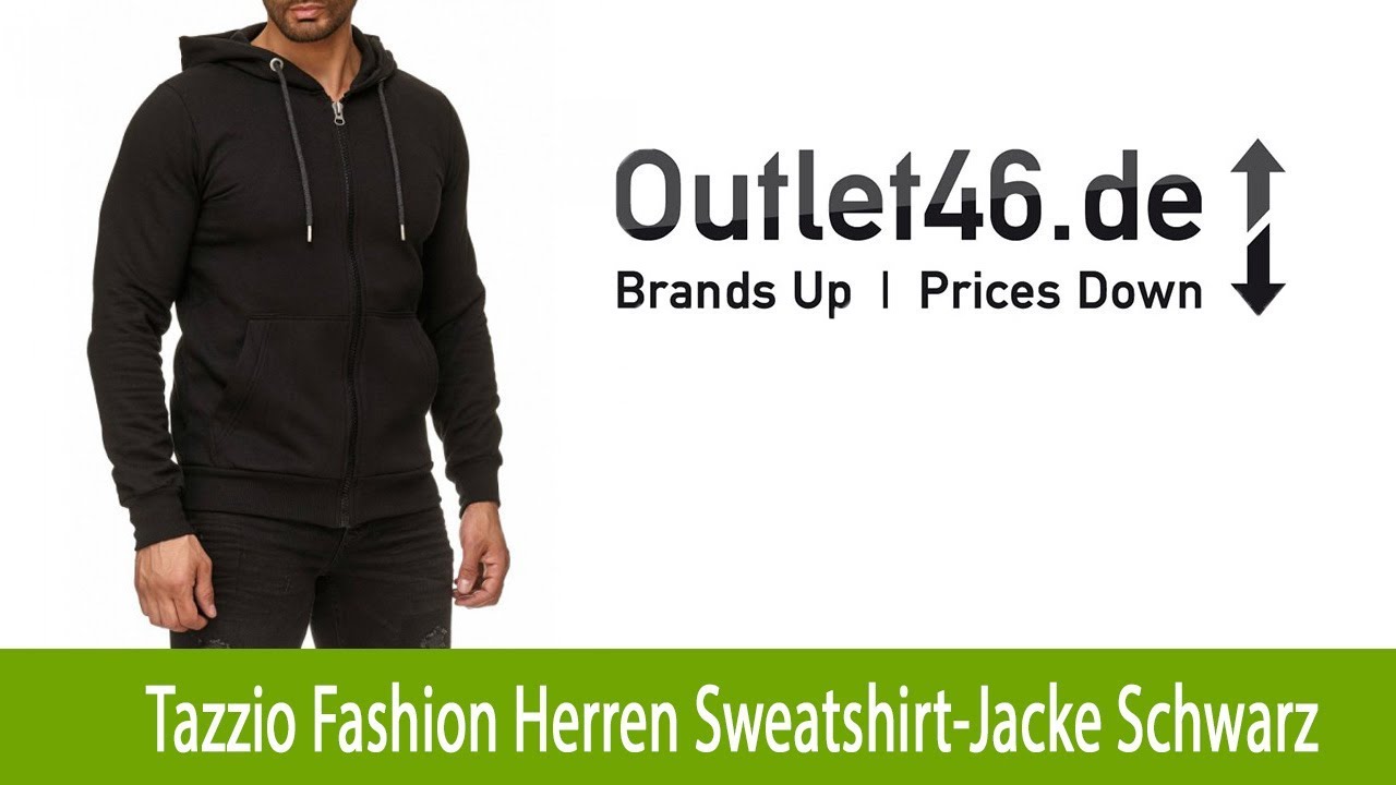 Warme Tazzio Fashion Herren Sweatshirt Jacke kaufen Schwarz | Outlet46.de