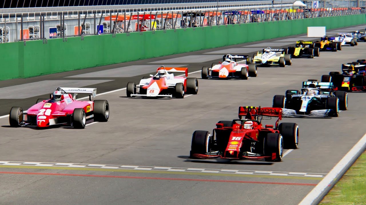 All F1 2019 Cars vs All 1982 Cars - Old Monza