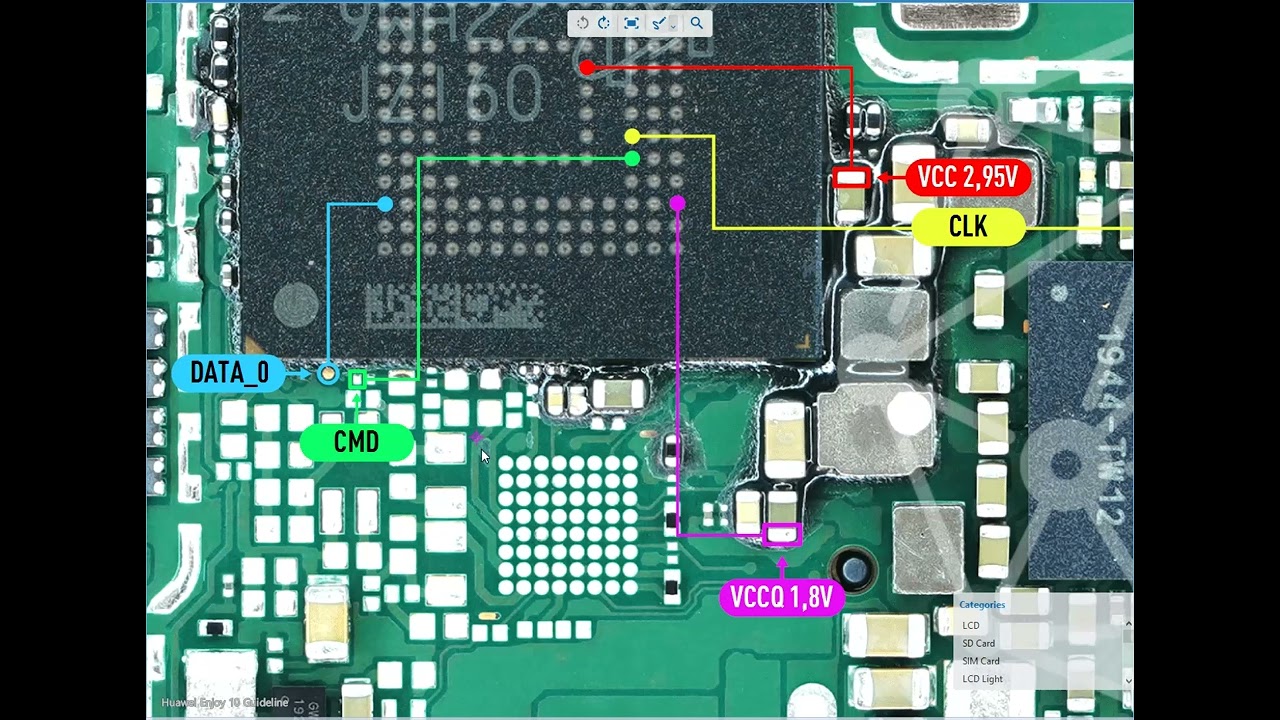 Huawei Enjoy 10 eMMC Pinout for ISP &ndash; Unlock Your Phone&rsquo;s Internal Storage | Easy DIY Guide