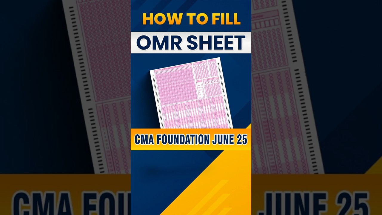 How to Fill OMR Sheet CMA Foundation June 25 | #shorts
