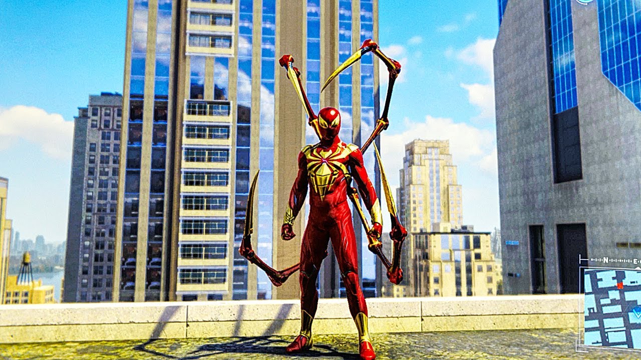 SPIDER-MAN PS4 Iron Spider Armour Free Roam Gameplay (SPIDERMAN PS4 Turf Wars DLC)