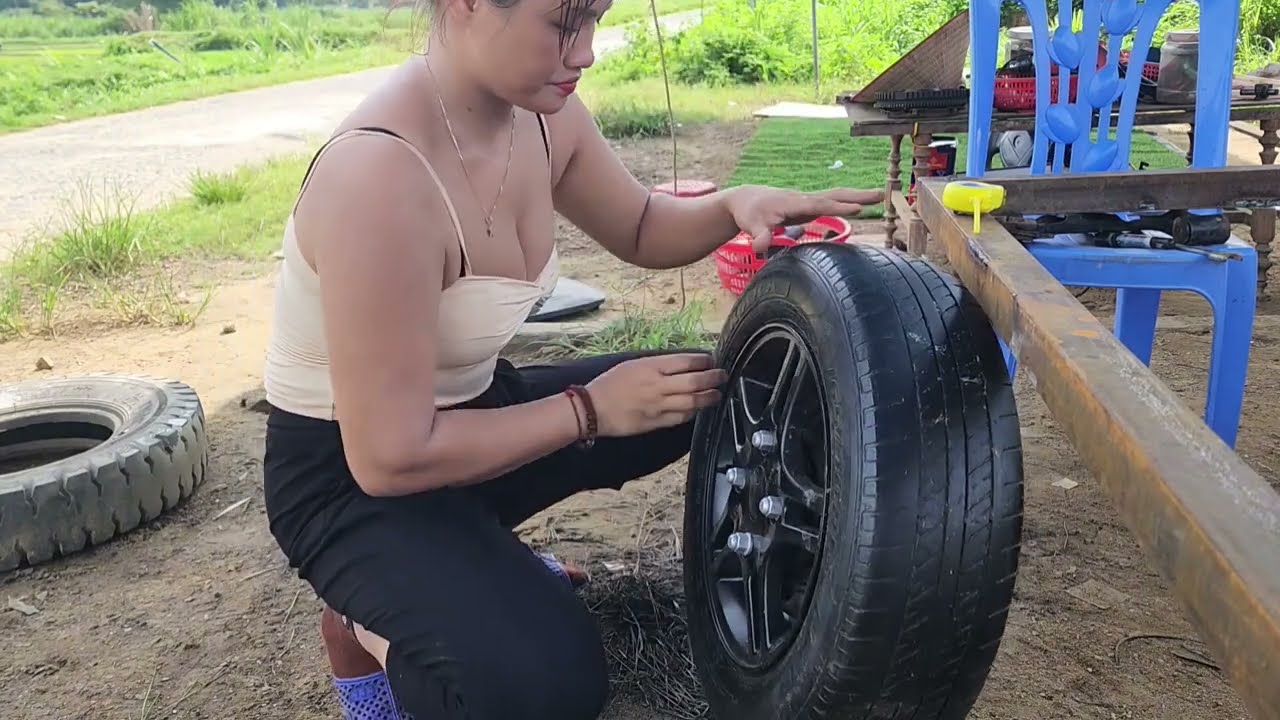 Girl repairs and manufactures cars for agriculture - (P2).