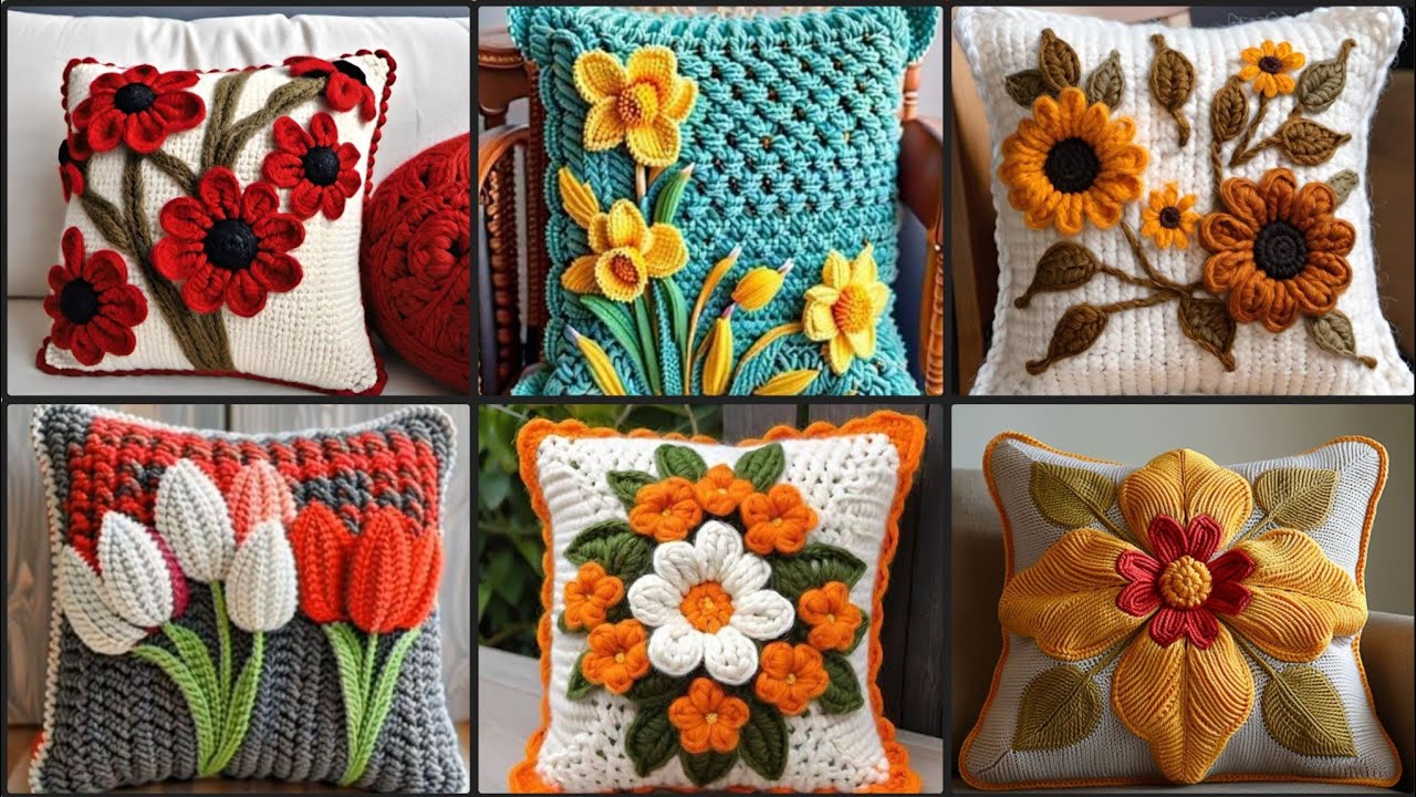 Beautiful crochet pillow cover designs #crochet #cushion