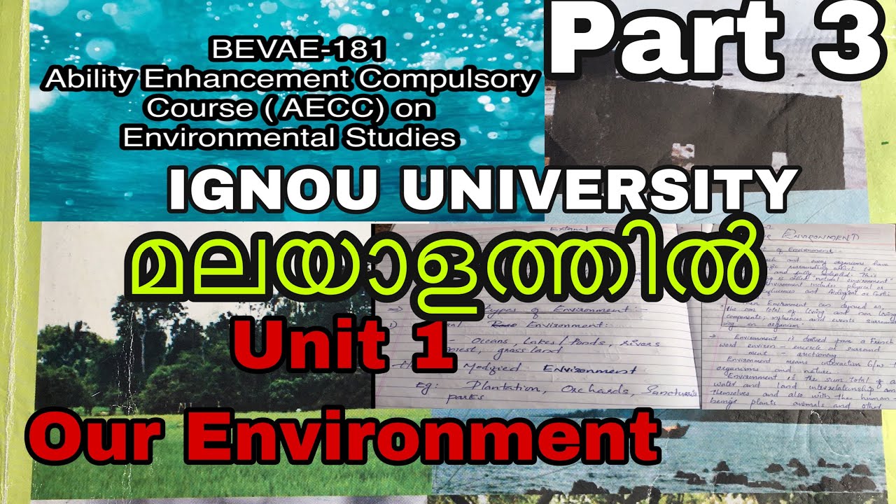 IGNOU Environmental Studies BEVAE -181 UNIT 1 OUR ENVIRONMENT part3