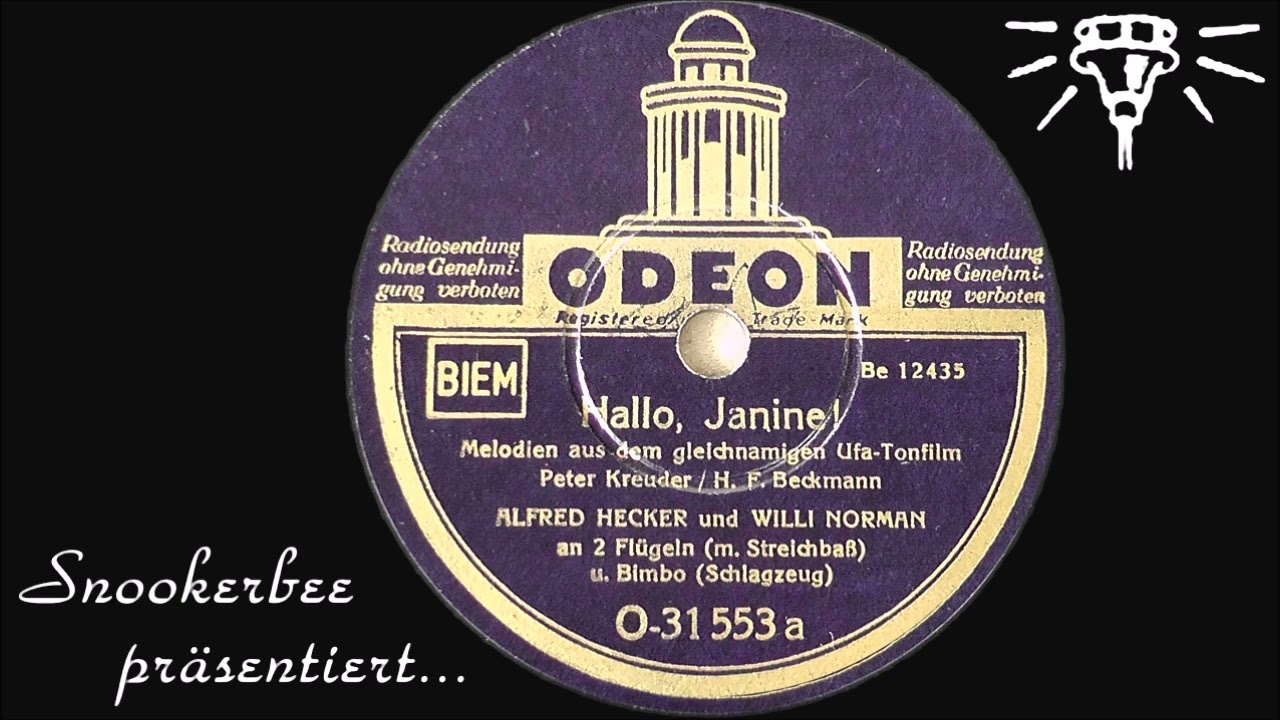 Hallo, Janine! - Odeon O-31553 a - 1939