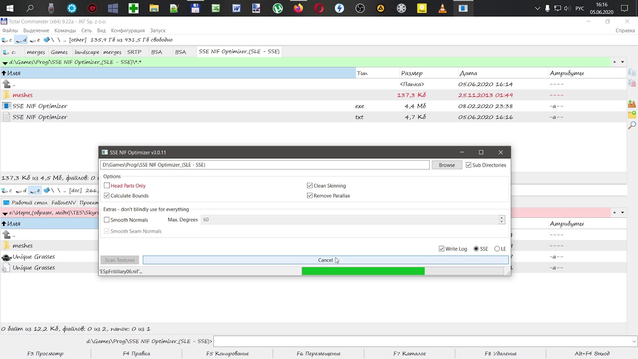 SSE NIF Optimizer / Оптимизация meshes файлов Skyrim SE