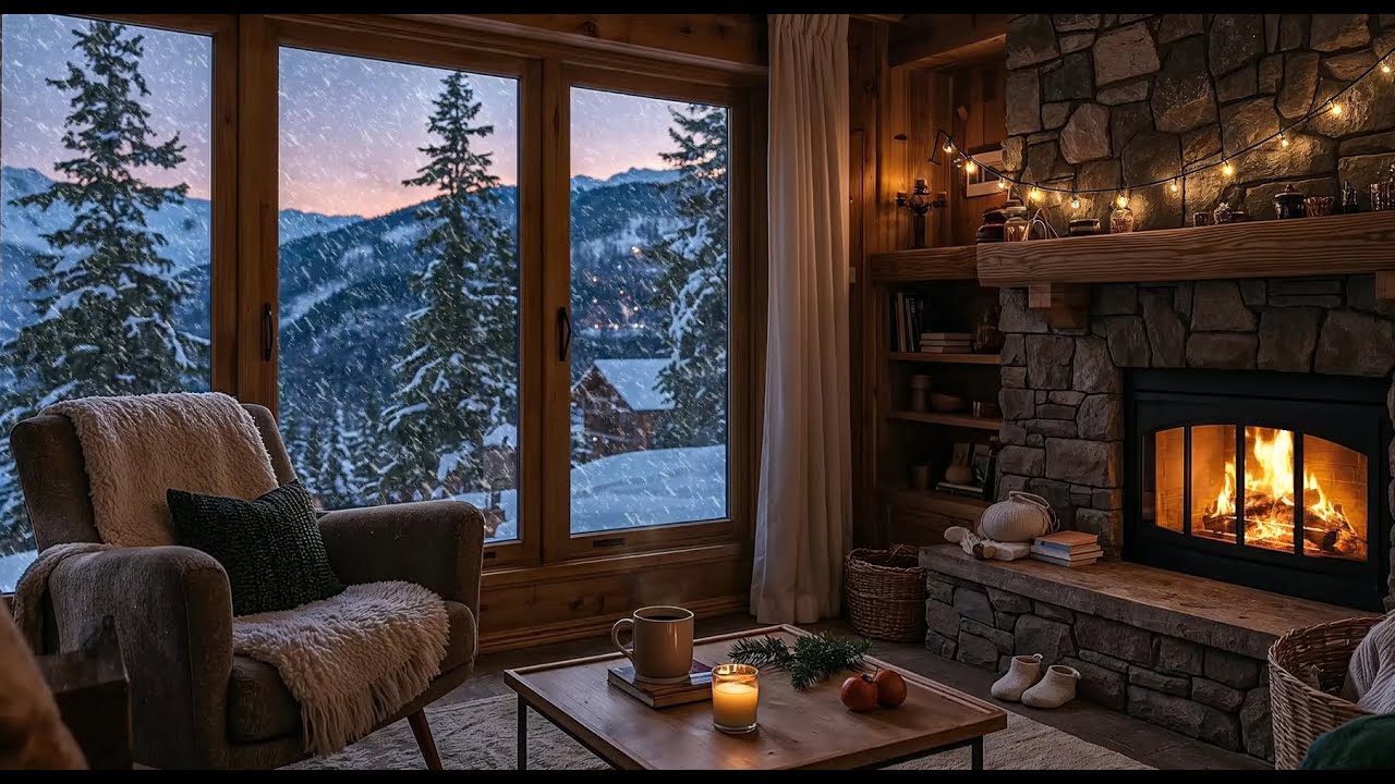 ❄️ Snowfall Outside a Warm Room | Quiet Music for Reading & Relaxation