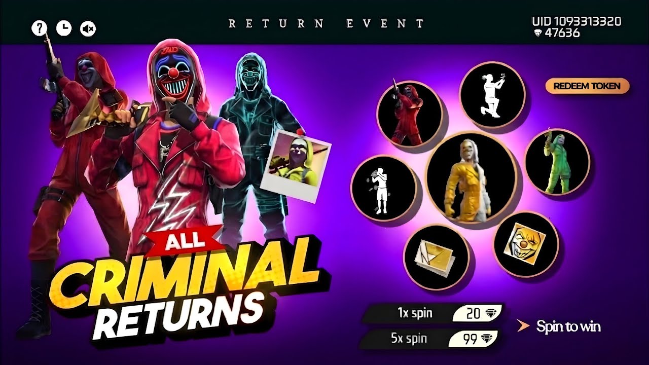 All Criminal Bundle Return 2026 🤯💥| Lol Emote Return Free Fire | Free Fire New Event | FF New Event