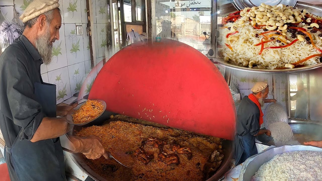 Kabuli Pulao recipe and Chicken Sajji in Jalalabad Afghanistan | Giant meat rice prepare for cooking