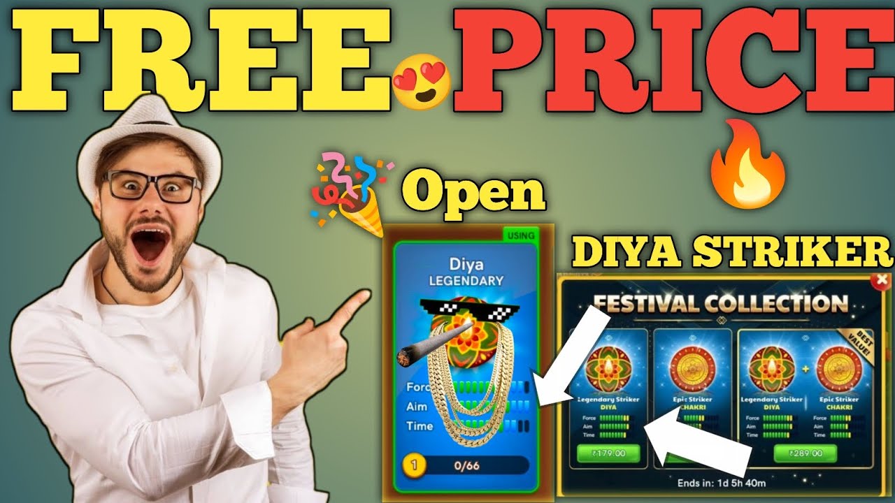 Diya striker open free price 😍||Diya striker 🪔||carrom pool update 