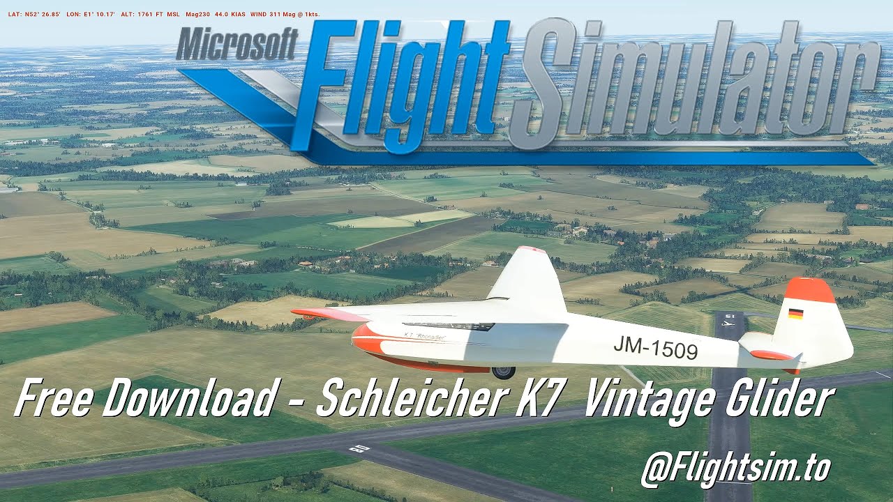 Microsoft Flight Simulator 2020 New Free Glider - Schleicher K7 Vintage Glider - Credible Simulation