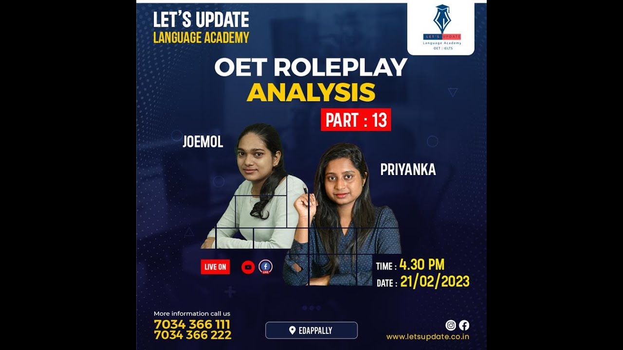 ROLEPLAY With 65 Year Old  Stage 2 CKD Patient | OET ROLEPLAY ANALYSIS (PART - 13)