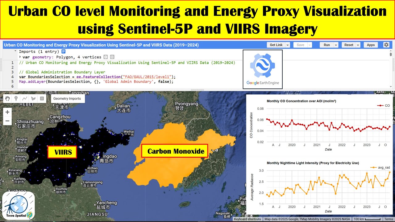 Urban CO level Monitoring & Energy Proxy Visualization using Sentinel-5P and VIIRS Imagery