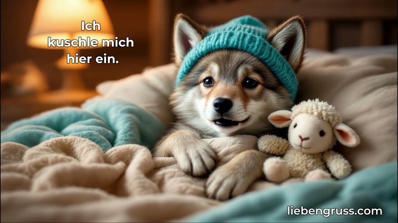 Guten Abend 🐺 liege ruhig bettfertig m&uuml;de im Bett