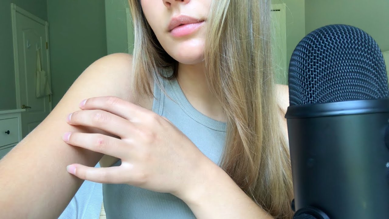 ASMR skin scratching, teeth tapping, finger flutters, hand movements, collarbone tapping| 2K SPECIAL