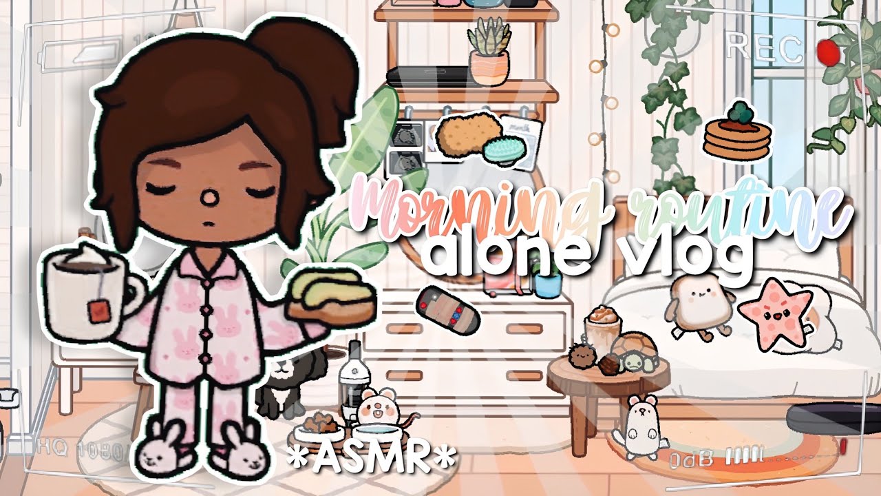 *Aesthetic* 🌷☀️ASMR Vlog Rotina da manh&atilde; 🥞 | Toca Life World