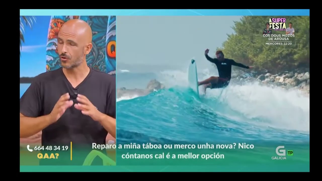 MX surf en la televisión de Galicia en el programa que anda ahí 