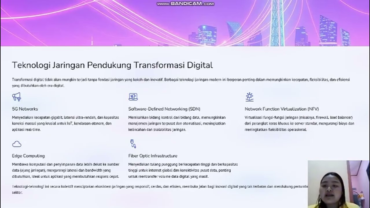 Presentasi makalah yang berjudul Peran Jaringan Komputer dalam Transformasi Digital di Era modern