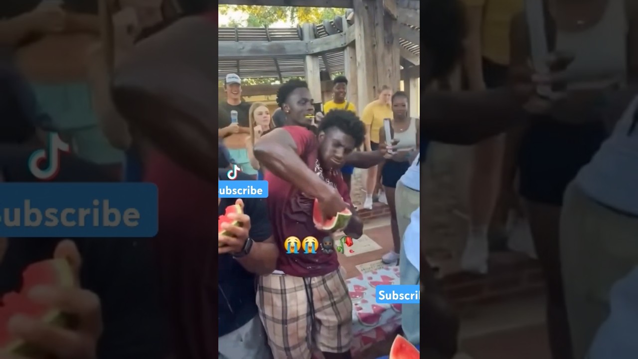 Desleeving a #watermelon #black people #funny #fruit #why #fyp #hungry