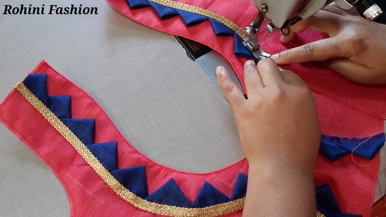 Beautiful model blouse back neck design|cutting and stitching back neck