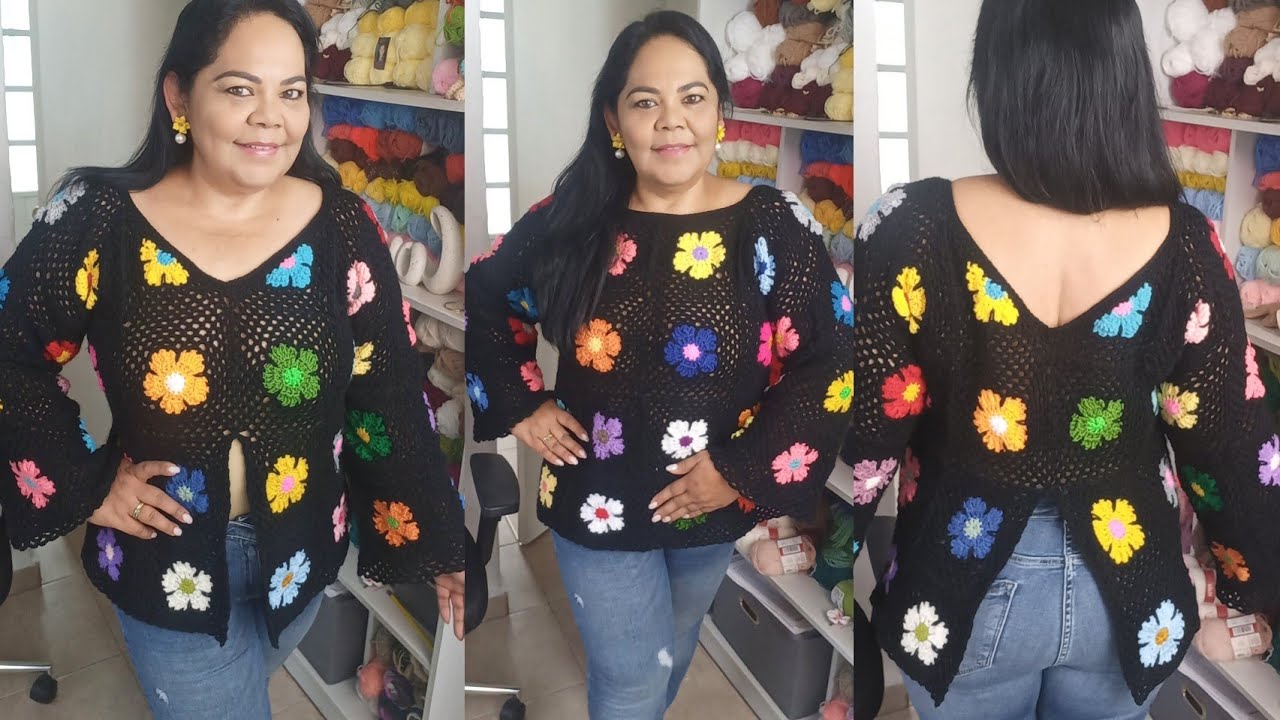 Cardigan Karol G terminado #crochet #normaysustejidos #blusasnorma 