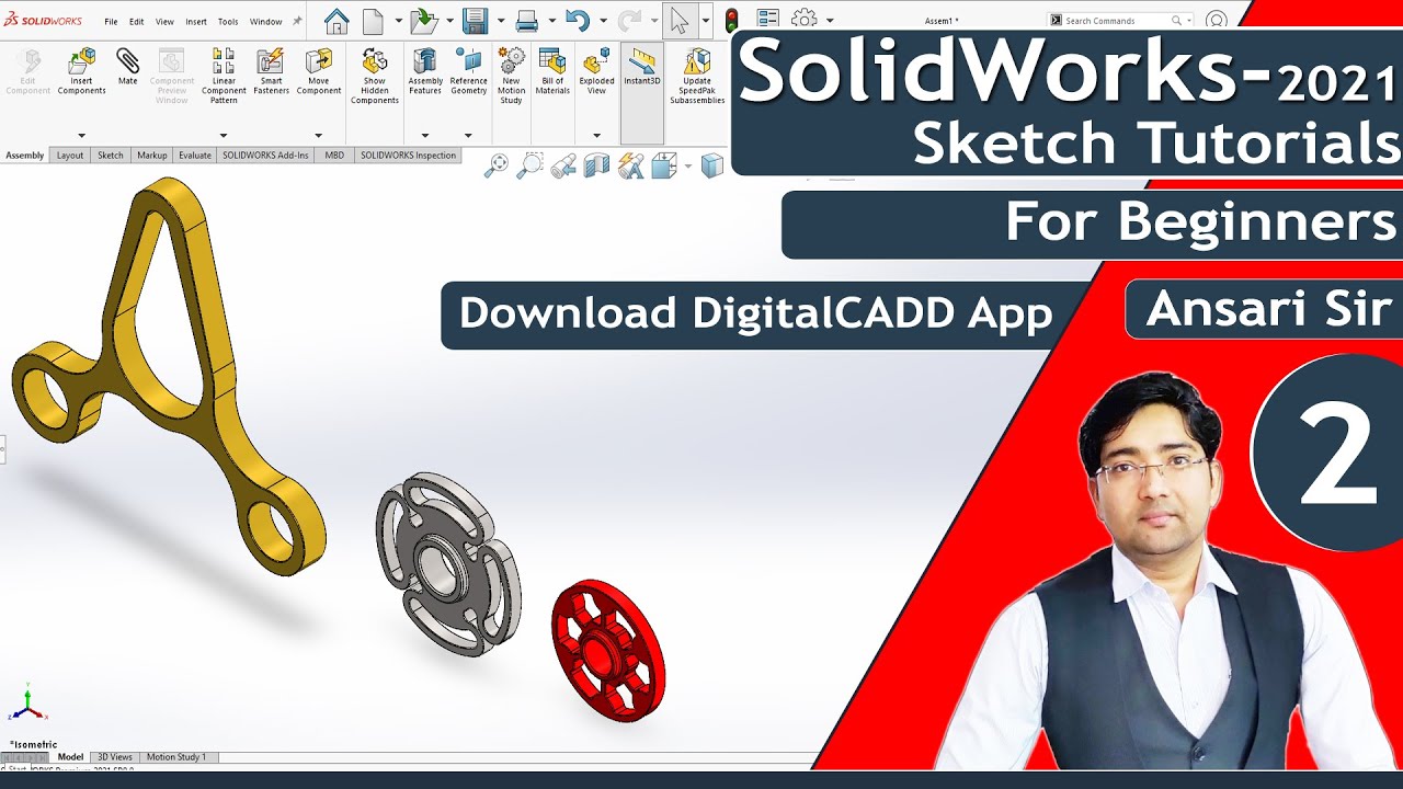 SolidWorks Tutorials | SolidWorks Full Course | In Hindi | SolidWorks Sketch Tutorials | SolidWorks